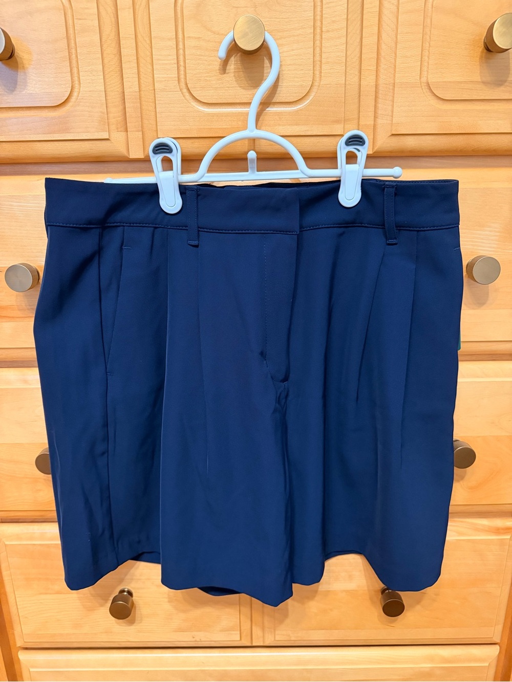 Simons Navy Shorts with Gentle Pleats